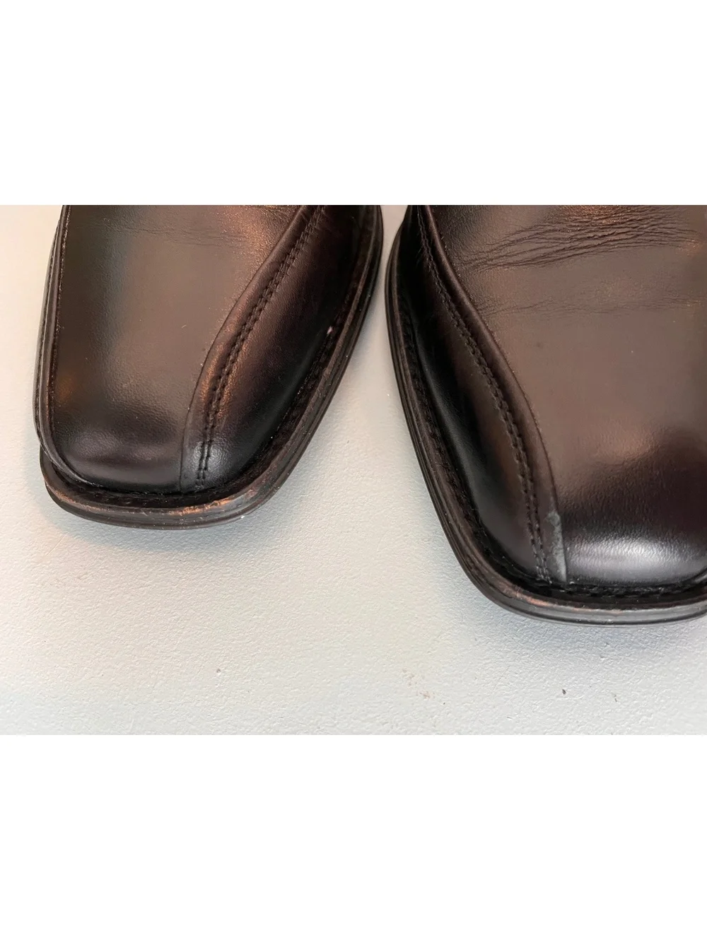 Johnston & Murphy Men's Leather Dress Ankle Boots Side-Zip Square Toe Size 9